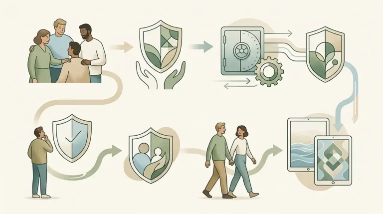 Support path connecting self-exclusion, bank blocks, blocking tools and advice services